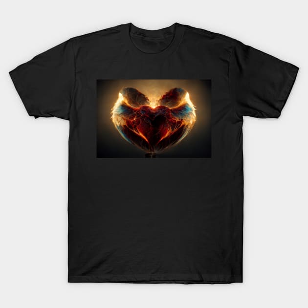 Flaming Heart Art  /  Flame Heart Unwind Designs T-Shirt by Unwind-Art-Work